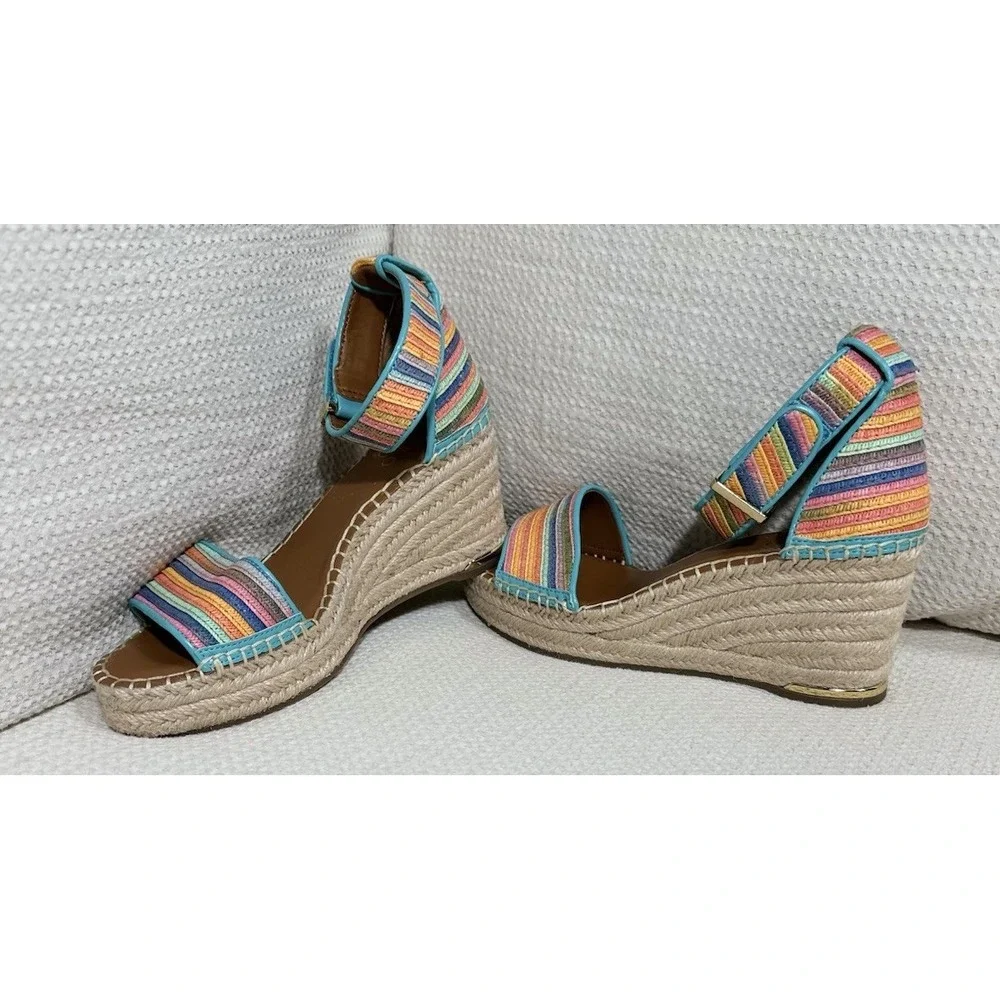 Franco Sarto Espadrille Wedges Clemens Stripe Multi Size: 6.5